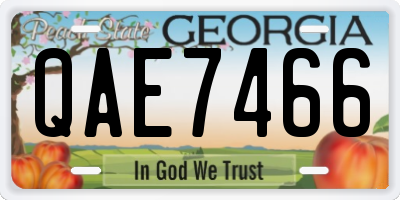 GA license plate QAE7466