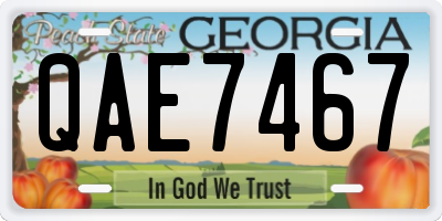 GA license plate QAE7467