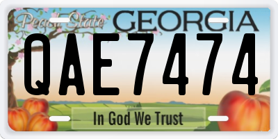 GA license plate QAE7474