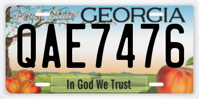 GA license plate QAE7476