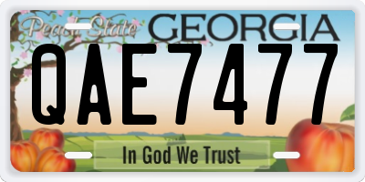 GA license plate QAE7477