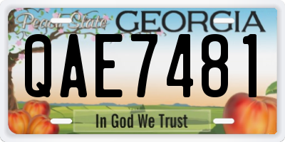 GA license plate QAE7481