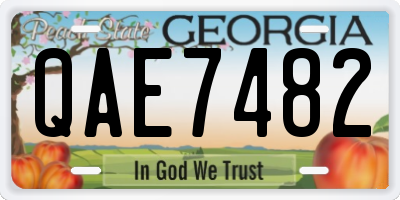 GA license plate QAE7482