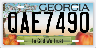 GA license plate QAE7490