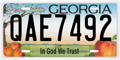 GA license plate QAE7492