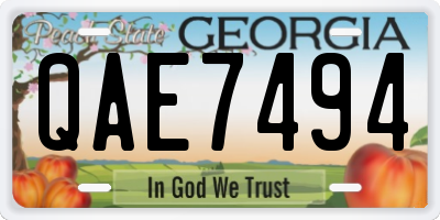 GA license plate QAE7494