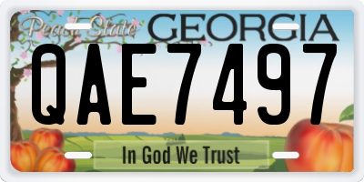 GA license plate QAE7497