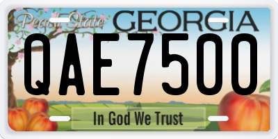 GA license plate QAE7500