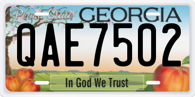 GA license plate QAE7502