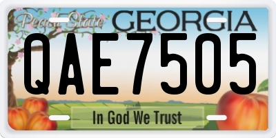 GA license plate QAE7505