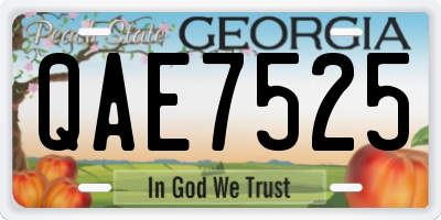 GA license plate QAE7525