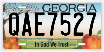 GA license plate QAE7527