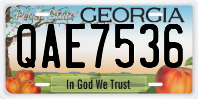 GA license plate QAE7536