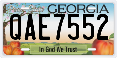 GA license plate QAE7552