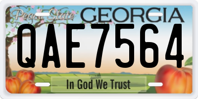 GA license plate QAE7564