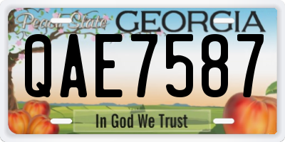 GA license plate QAE7587