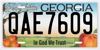 GA license plate QAE7609