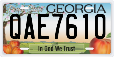 GA license plate QAE7610