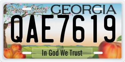 GA license plate QAE7619