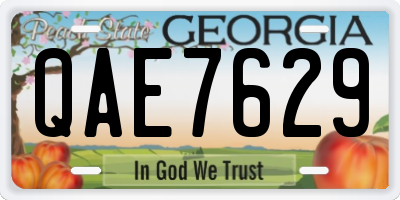 GA license plate QAE7629