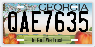 GA license plate QAE7635