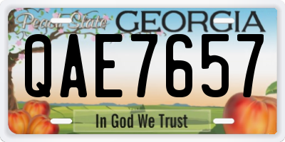 GA license plate QAE7657