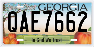 GA license plate QAE7662