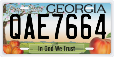 GA license plate QAE7664