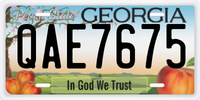 GA license plate QAE7675