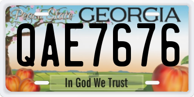 GA license plate QAE7676