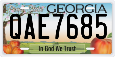 GA license plate QAE7685
