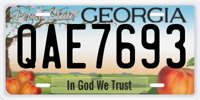 GA license plate QAE7693