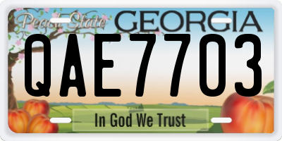 GA license plate QAE7703