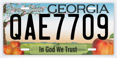 GA license plate QAE7709