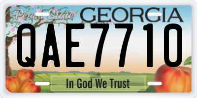 GA license plate QAE7710
