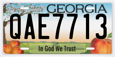 GA license plate QAE7713