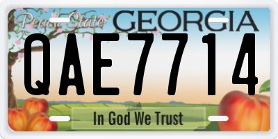 GA license plate QAE7714
