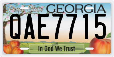GA license plate QAE7715
