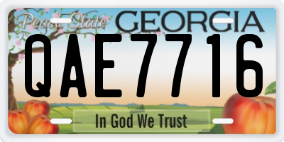 GA license plate QAE7716