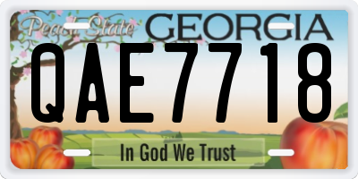 GA license plate QAE7718