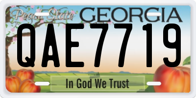 GA license plate QAE7719