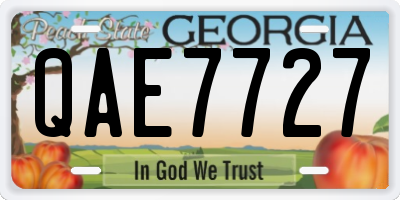 GA license plate QAE7727