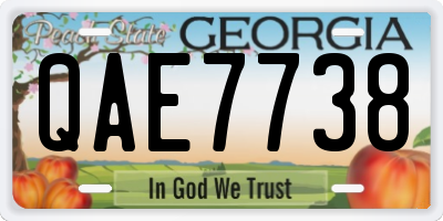 GA license plate QAE7738