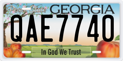 GA license plate QAE7740