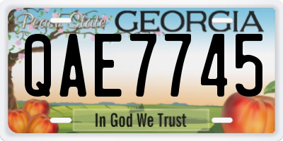 GA license plate QAE7745