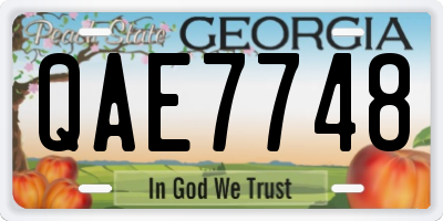 GA license plate QAE7748