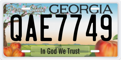 GA license plate QAE7749