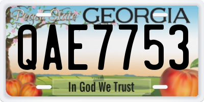 GA license plate QAE7753