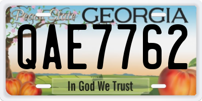 GA license plate QAE7762