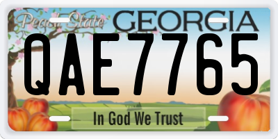 GA license plate QAE7765